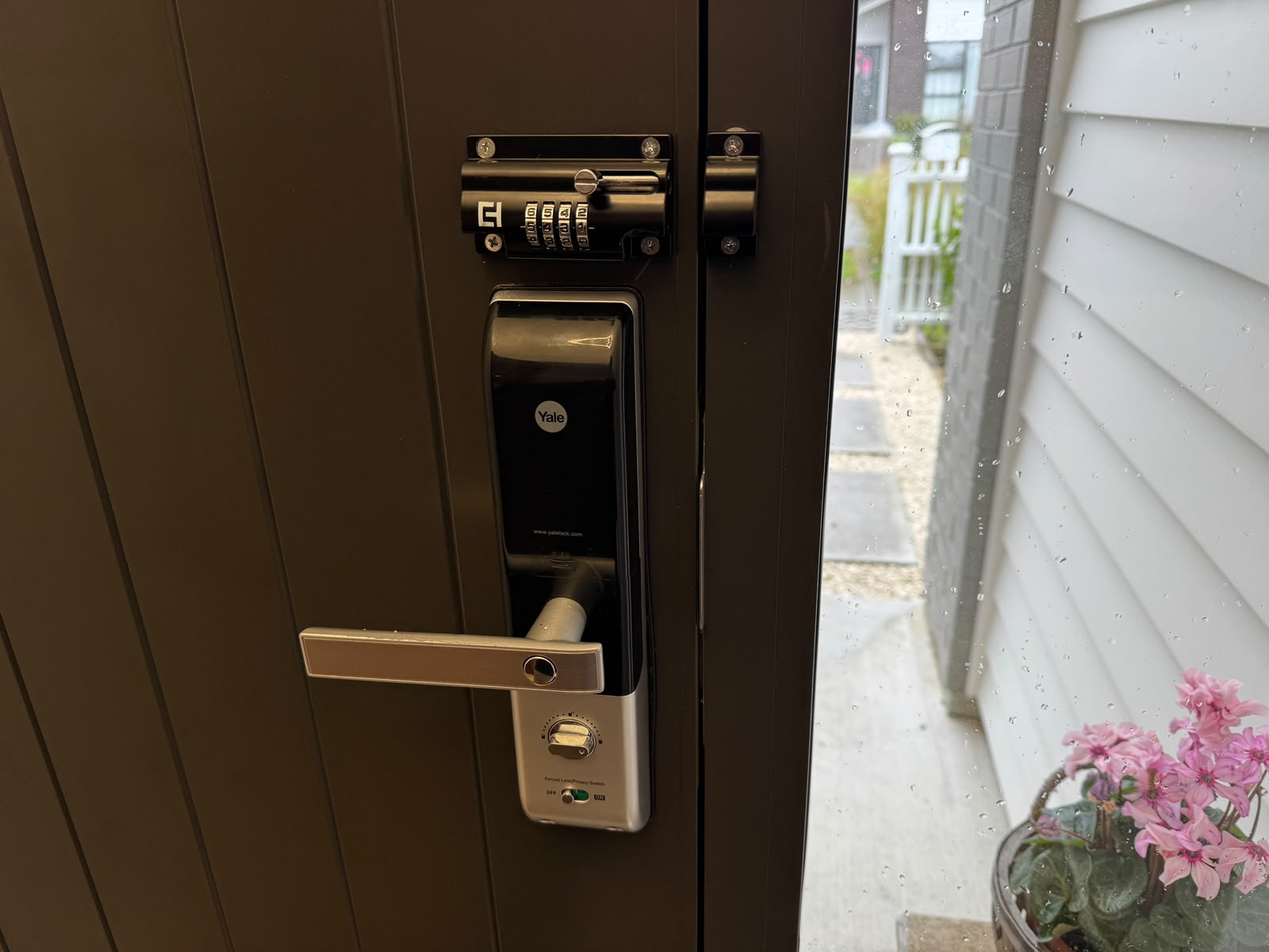 Yale digital lock on a Ponsonby entry gate