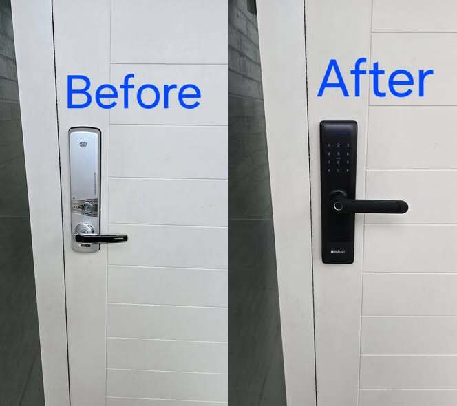 Swapping a tired Milre for a Kaadas smart lock in Epsom